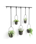 Set 5 Fioriere A Sospensione Con Asta Nero