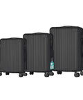 Set 3 Trolley Con Manico Telescopico E Ruote 56/66/76cm Nero
