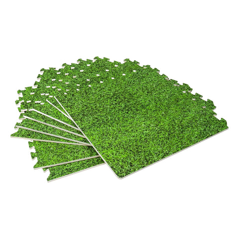 Modulaire mat, 8 stuks van 50x50 cm – antislipmat met graseffect voor kinderen