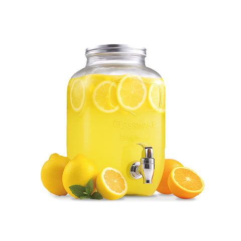 Glazen drankendispenser 8 l met kraantje