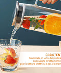 Caraffa in Vetro Borosilicato 1,2L – per Bevande Calde o Fredde