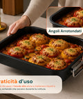 Set 4 Teglie Rettangolari per Forno Vulcano 20-25-30-35cm