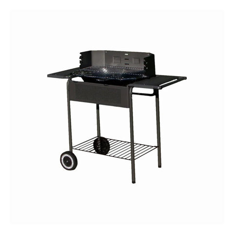 Houtskoolbarbecue met stalen constructie en twee wielen, 90x45x82 cm, antraciet