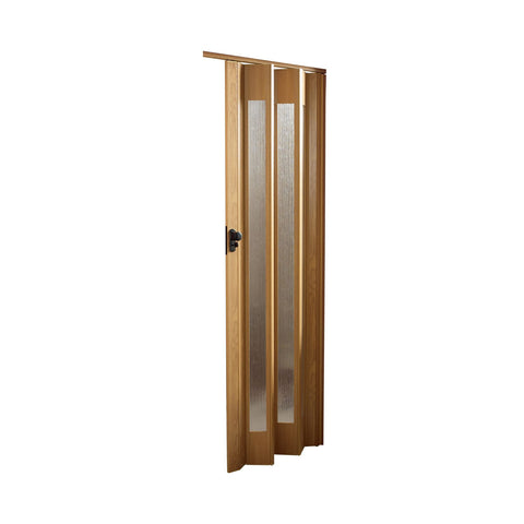 Vouwdeur van pvc en polystyreen met inzetstukken van PS, 85 x 215 cm, walnoot
