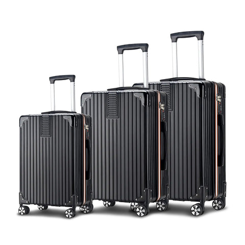 Set van 3 zwarte ABS-trolleys van 56/66/76 cm