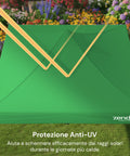 Gazebo Richiudibile 3x3 m Impermeabile con Borsa e Pesi Inclusi