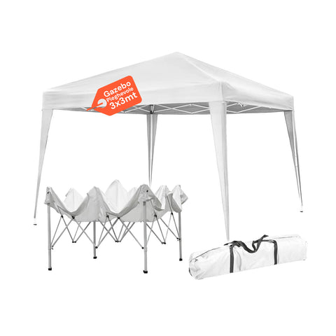 Gazebo Richiudibile 3x3 m Impermeabile con Borsa e Pesi Inclusi