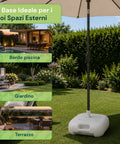 Base per Ombrellone da Giardino 20L in PP – Supporto Riempibile con Acqua o Sabbia – Per Pali ø22-32mm e Ombrelloni fino a 2,2m – Dimensioni 44x44x14cm – Facile Montaggio e Pulizia