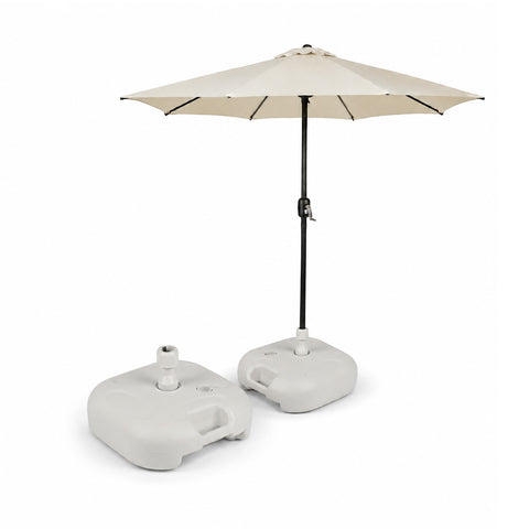 Base per Ombrellone da Giardino 20L in PP – Supporto Riempibile con Acqua o Sabbia – Per Pali ø22-32mm e Ombrelloni fino a 2,2m – Dimensioni 44x44x14cm – Facile Montaggio e Pulizia