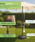 Base per Ombrellone da Giardino 20L in PP – Supporto Riempibile con Acqua o Sabbia – Per Pali ø22-32mm e Ombrelloni fino a 2,2m – Dimensioni 44x44x14cm – Facile Montaggio e Pulizia