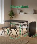 Set Tavolo Pieghevole da Campeggio con 4 Sgabelli – Struttura in Alluminio Leggera e Robusta – Tavolo Regolabile in 3 Altezze – Portata 50kg/100kg – Design a Valigetta Salvaspazio