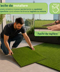 Prato Sintetico 1x3m - Erba Artificiale per Giardino e Balcone