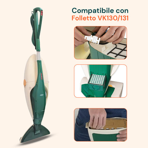 Kit Ricambi VK130 VK131 – 12 Sacchetti, 2 Filtri, 20 Profumatori Stick