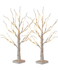 Set 2 Alberelli Decorativi Luci LED – Rami Effetto Betulla e Design Realistico