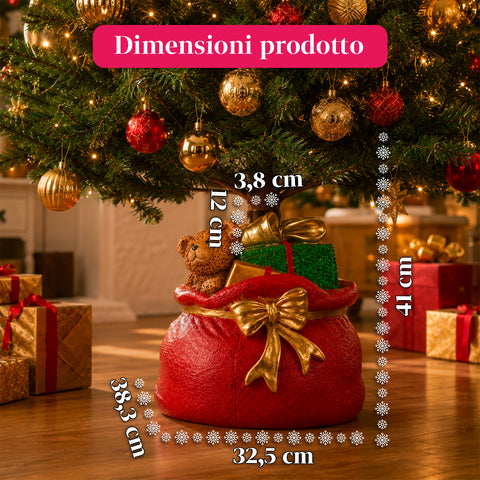 Decoratieve kerstboomstandaard, 10 uitvoeringen, van ijzer en magnesium, universele bevestiging, voor bomen tot 210 cm, 2 modellen met ledverlichting