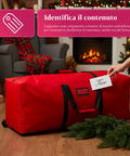 Borsa Contenitore per Albero di Natale con Ruote in Tessuto Impermeabile