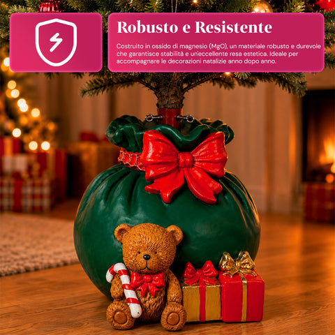 Decoratieve kerstboomstandaard, 10 uitvoeringen, van ijzer en magnesium, universele bevestiging, voor bomen tot 210 cm, 2 modellen met ledverlichting