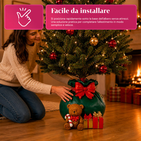 Decoratieve kerstboomstandaard, 10 uitvoeringen, van ijzer en magnesium, universele bevestiging, voor bomen tot 210 cm, 2 modellen met ledverlichting