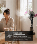 Ventilatore A Piantana Con Nebulizzatore 75W - 3 Velocità e Telecomando