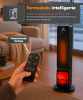 Stufa Elettrica Smart 2000W con APP Tuya, LED Display, Funzione ECO e Timer