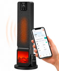 Stufa Elettrica Smart 2000W con APP Tuya, LED Display, Funzione ECO e Timer