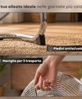 Ventilatore da Terra ø 40cm – Inclinabile, Potenza 65W e Pale in Metallo