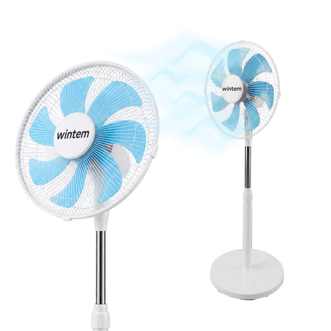Staande ventilator 40 W met 7 PP-bladen, 3 snelheden, verstelbare hoogte van 80-100 cm – Horizontale oscillatie van 60° en kanteling van 45°