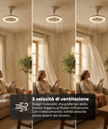 Ventilatore da Soffitto con Luce LED 10W Dimmerabile – 3 Velocità, Timer 4h e Telecomando – Diametro 25cm, Attacco E27, Potenza 55W – Luce Calda, Naturale e Fredda – Silenzioso