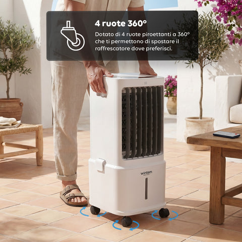 Raffrescatore Evaporativo 8,5L con Telecomando – Display LED Touch, 3 Velocità, Timer 7h e 80W