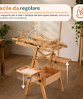 Cavalletto da Pittore in Faggio 122x44x40 cm con Altezza Regolabile