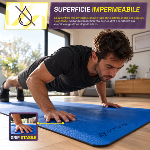 Antislip-yogamat van TPE van 6 mm, dubbelzijdig met draagriem
