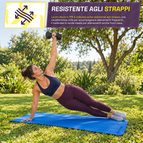 Antislip-yogamat van TPE van 6 mm, dubbelzijdig met draagriem