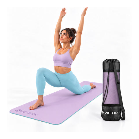 Antislip-yogamat van TPE van 6 mm, dubbelzijdig met draagriem