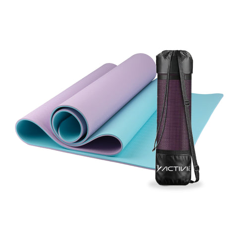 Antislip-yogamat van TPE van 6 mm, dubbelzijdig met draagriem