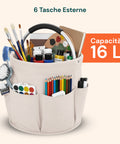 Secchiello Pieghevole Multiuso 16L con Tasche – Salvaspazio e Resistente