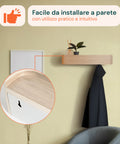 Appendiabiti da Muro Design Moderno con 4 Ganci a Scomparsa