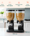 Dosatore per Corn Flakes Doppio 2x1,75L con Manopola – Ideale per la Colazione