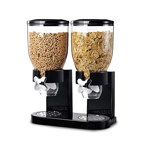 Dubbele cornflakesdispenser van 2x1,75 l met draaiknop – ideaal voor het ontbijt