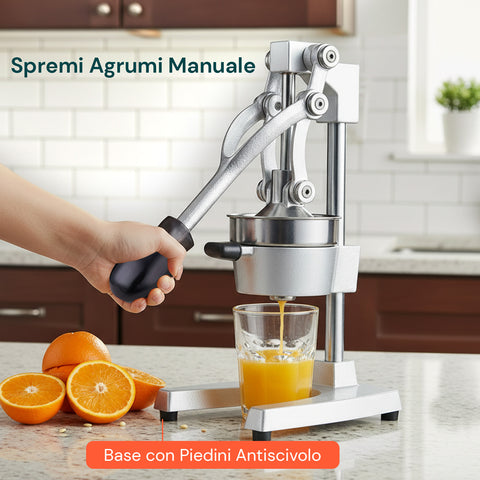 Spremiagrumi Manuale a Leva Professionale Struttura in Ghisa con Filtro