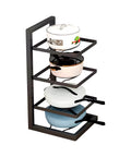 Organizer Cucina Salvaspazio con 4 Livelli Regolabili in Metallo Nero