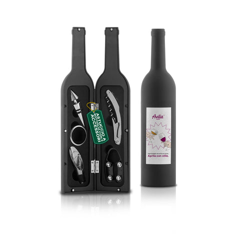 Set Sommelier a Forma di Bottiglia con Cavatappi e Accessori
