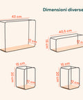 Set 4 Mensole da Parete Design Minimal con Ripiano in MDF e Struttura in Acciaio