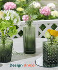 Set 12 Vasi Decorativi in Vetro con Forme e Misure Assortite per Fiori e Centrotavola