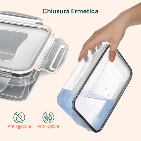 Set 24 Contenitori Ermetici per Alimenti con Etichette Riutilizzabili e Penna