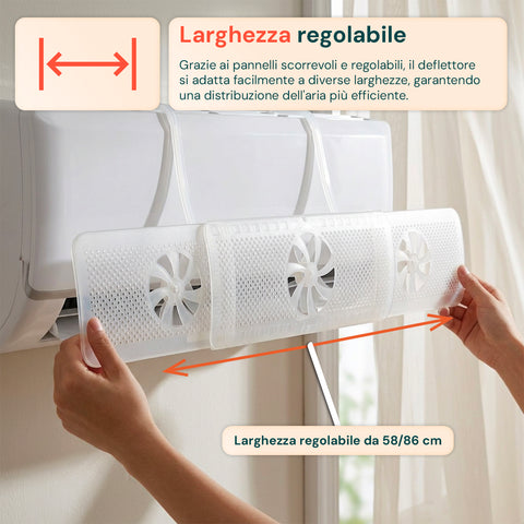 Deflettore Aria per Condizionatore da Parete con Filtro e Montaggio Veloce