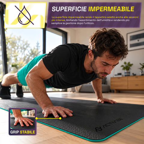 Antislip-yogamat van TPE van 6 mm, dubbelzijdig met draagriem