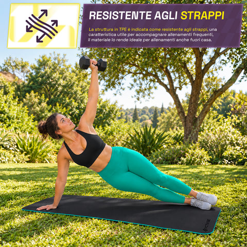 Antislip-yogamat van TPE van 6 mm, dubbelzijdig met draagriem