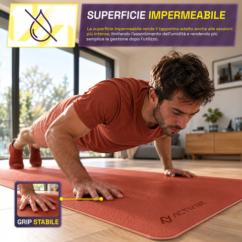 Antislip-yogamat van TPE van 6 mm, dubbelzijdig met draagriem