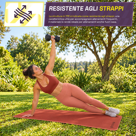 Antislip-yogamat van TPE van 6 mm, dubbelzijdig met draagriem