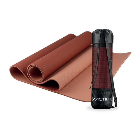 Antislip-yogamat van TPE van 6 mm, dubbelzijdig met draagriem